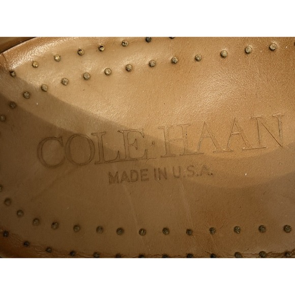 Vintage‎ Cole Haan Traditionals Cognac Leather Saddle Shoes V Cleat Mens US 9 main image 11